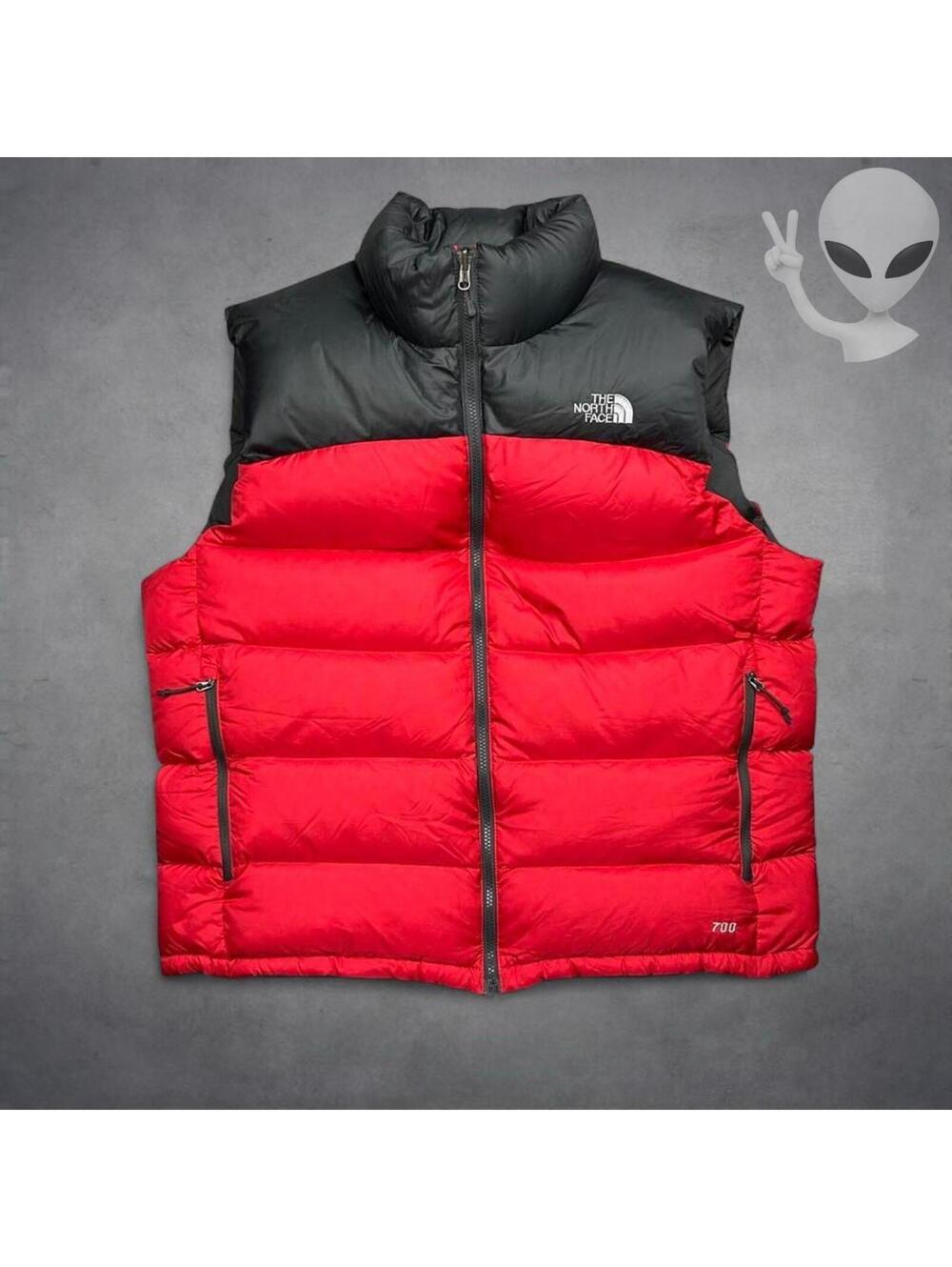 The North Face 1996 Retro Nuptse 700 Down Puffer Vest Mens XL Red Black Puffer - Picture 4 of 9